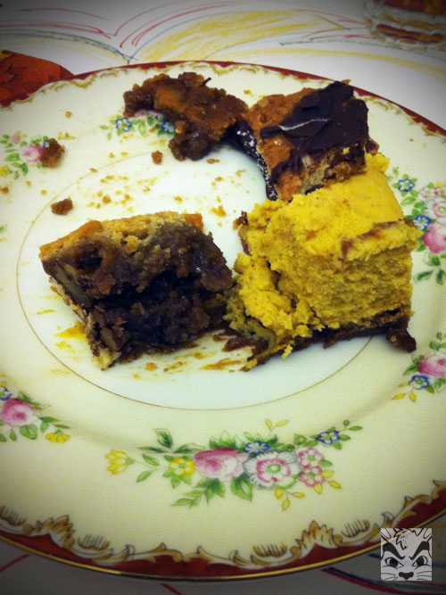 Pecan pie, pumpkin cheesecake, samoas bars and cookies!