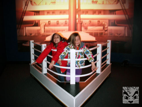 They had a very interesting exhibit about the Titanic. I tried to get the girls to do the scene from the movie. LOL
